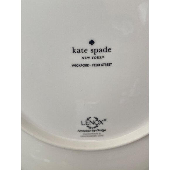 Kate Spade Lenox Wickford Felix Street Green Stripe Dinner Plates Set of 2 - Picture 8 of 9